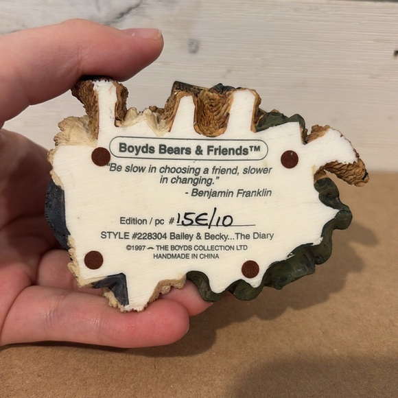 Boyd’s Bear 1997 “The Diary” Figurine - Picture 2 of 5
